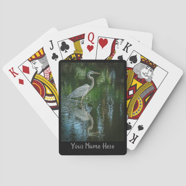 Personalised Great Blue Heron Playing Cards (Back)