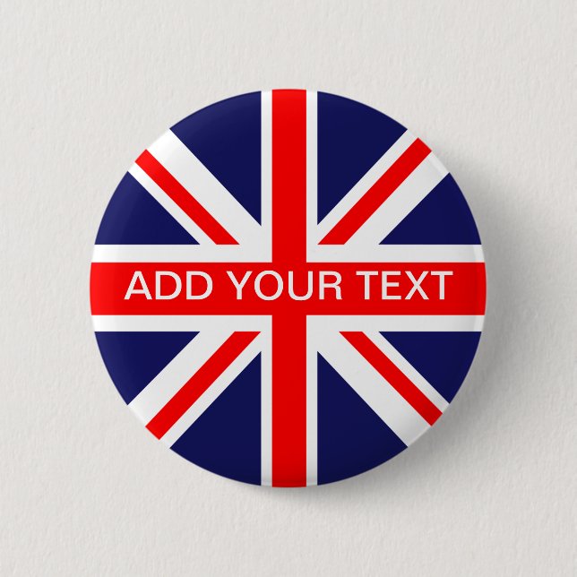 Personalised Great Britain Flag 6 Cm Round Badge (Front)