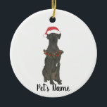 Personalised Great Dane (Black) Ceramic Tree Decoration<br><div class="desc">Make the nice list this year with a personalised ornament of your favourite little elf!</div>