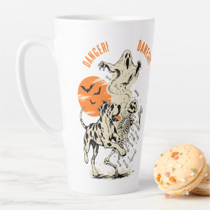Personalised Great Dane Danger Halloween Latte Mug