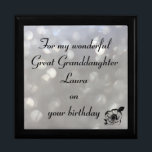 Personalised Great Granddaughter Birthday Gift Box<br><div class="desc">Gorgeous Personalised Gift Box ' For my wonderful Great Granddaughter on her Birthday'</div>
