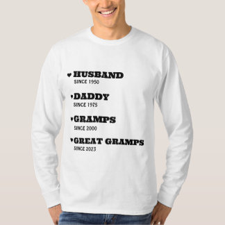 Personalised Great Grandpa Shirt with Dates 