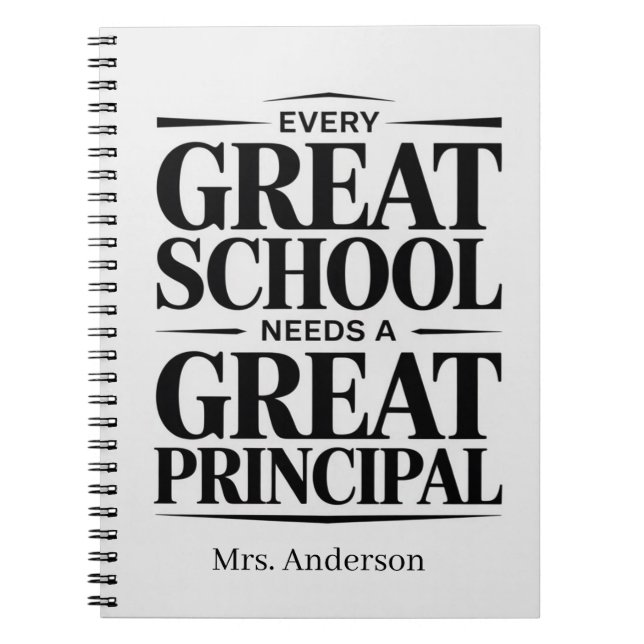 Personalised Great Principal Appreciation Gift Notebook (Front)