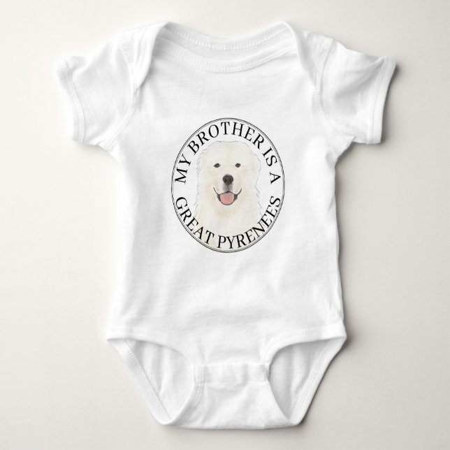 Personalised Great Pyrenees Baby Bodysuit (Front)