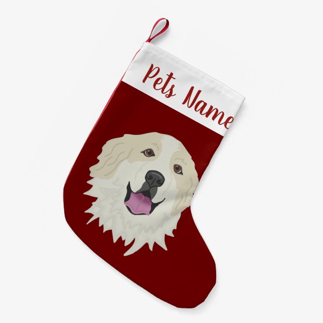 Personalised Great Pyrenees-Badger Marking  Small Christmas Stocking (Front (Hanging))