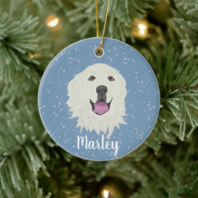Personalised Great Pyrenees  Ceramic Tree Decoration (Tree)