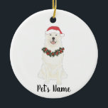 Personalised Great Pyrenees Ceramic Tree Decoration<br><div class="desc">Make the nice list this year with a personalised ornament of your favourite little elf!</div>