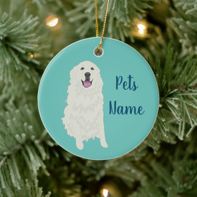 Personalised Great Pyrenees Ceramic Tree Decoration (Tree)