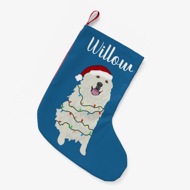 Personalised Great Pyrenees Small Christmas Stocking (Front (Hanging))