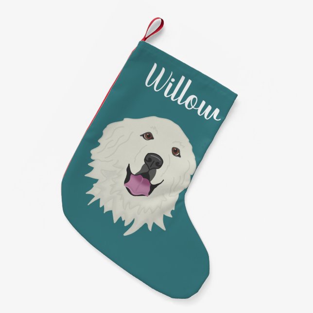 Personalised Great Pyrenees  Small Christmas Stocking (Front (Hanging))