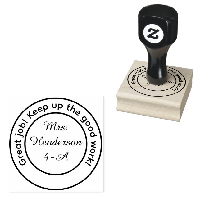 Personalised Great Work Teacher Rubber Stamp (Stamped)