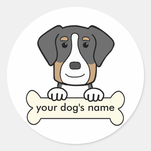 Personalised Greater Swiss Mountain Dog Classic Round Sticker (Front)