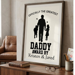 Personalised Greatest Dad Award Poster Custom