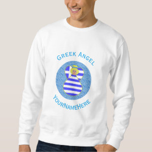 Personalised Greek Blonde Angel Flag Sweatshirt