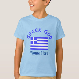 Personalised Greek God Flag Boy's Heritage T-Shirt