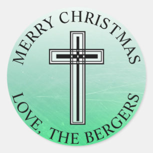 Personalised Green and Black Cross Stickers