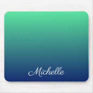 Personalised green and blue ombre mouse pad
