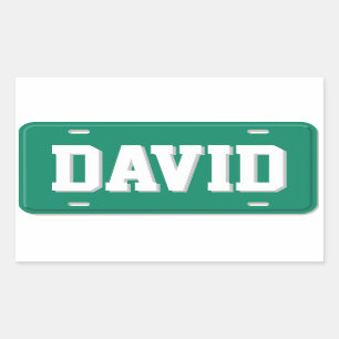 Personalised Green and White License Plate Rectangular Sticker