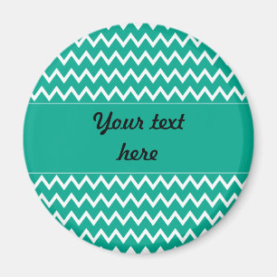 Personalised Green and White Zigzag Pattern Magnet