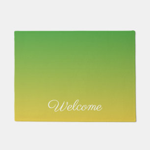 Personalised green and yellow ombre doormat