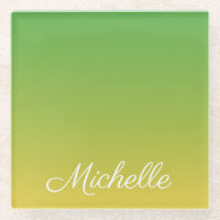 Personalised green and yellow ombre