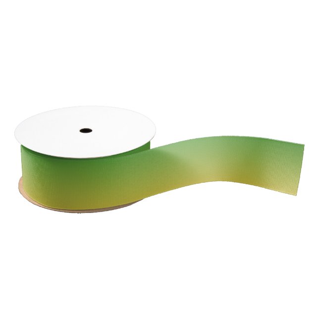 Personalised green and yellow ombre grosgrain ribbon (Spool)