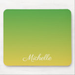 Personalised green and yellow ombre mouse pad<br><div class="desc">Personalised green and yellow ombre</div>