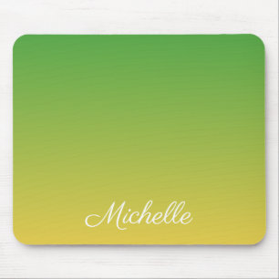 Personalised green and yellow ombre mouse pad