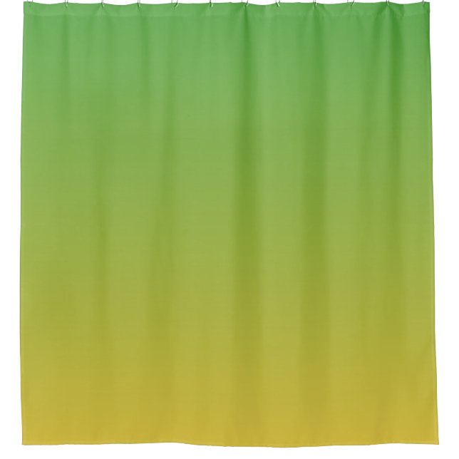 Personalised green and yellow ombre shower curtain (Front)