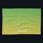 Personalised green and yellow ombre tea towel<br><div class="desc">Personalised green and yellow ombre</div>