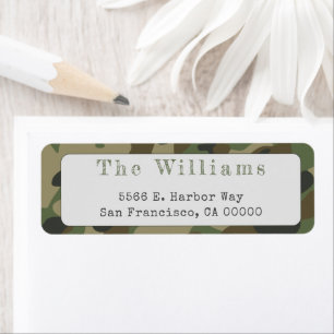 Personalised Green  Army Camouflage Return Address