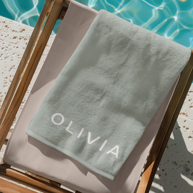 Personalised Green Ash Colour Custom  Beach Towel (Creator Uploaded)