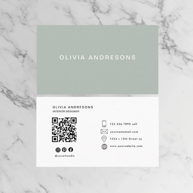 Personalised Green Ash Colour Custom Business Card (Creator Uploaded)