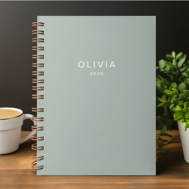 Personalised Green Ash Colour Custom | Elegant Notebook (Creator Uploaded)