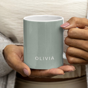 Personalised Green Ash Colour Custom Mug Elegant