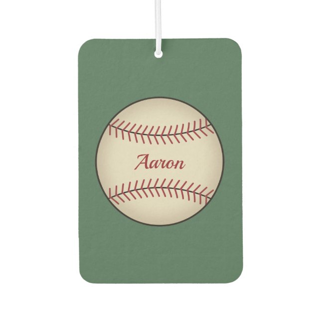 Personalised Green Baseball Air Freshener  (Front)