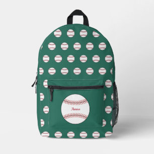 Personalised Green Baseball Backpack