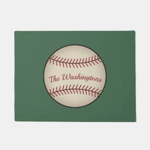 Personalised Green Baseball Doormat 