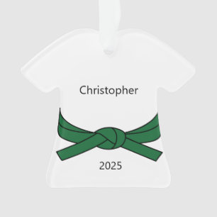 Personalised Green Belt Karate Ornament