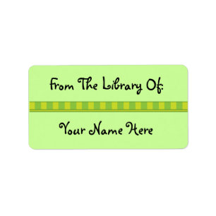 Personalised Green Bookplate Library Stickers