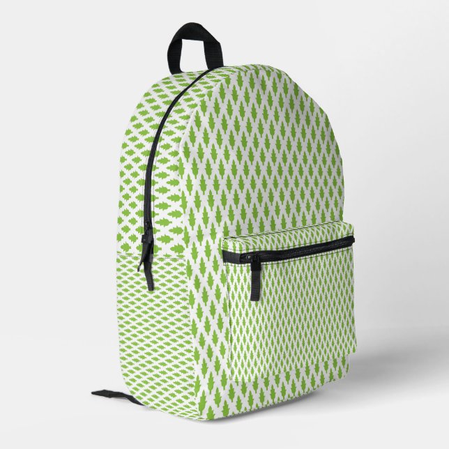 Personalised Green Botanical Pattern Backpack (Back Corner Left)