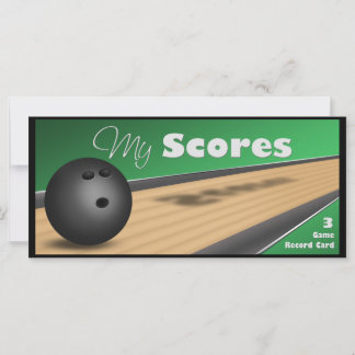 Personalised Green Bowling Score Cards