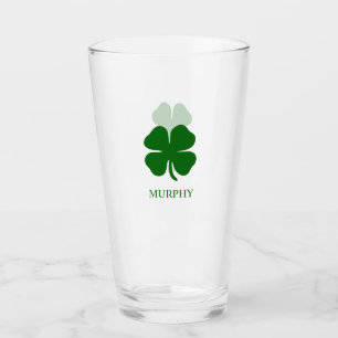 Personalised Green Clover Glass