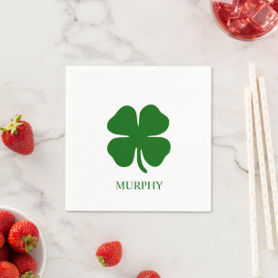 Personalised Green Clover Napkin