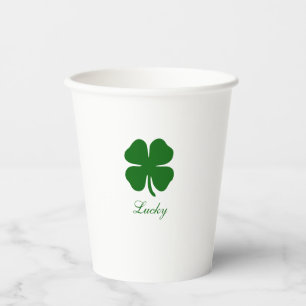 Personalised Green Clover Paper Cups