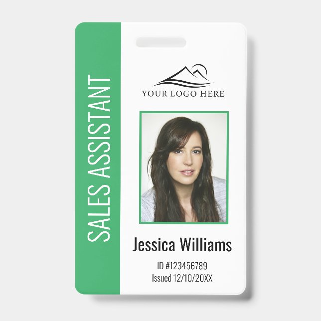 Personalised Green Corporate Employee Security ID Badge (Front)