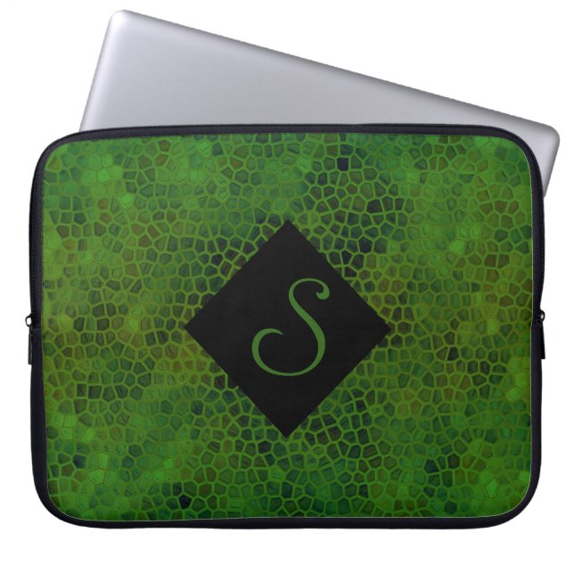 Personalised Green Dinosaur Hide Laptop Sleeve (Front)