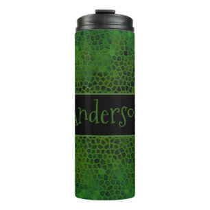 Personalised Green Dinosaur Hide Thermal Tumbler