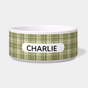 Personalised Green Farmhouse Style Plaid Pet