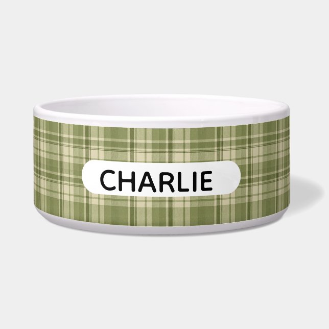 Personalised Green Farmhouse Style Plaid Pet (Front)